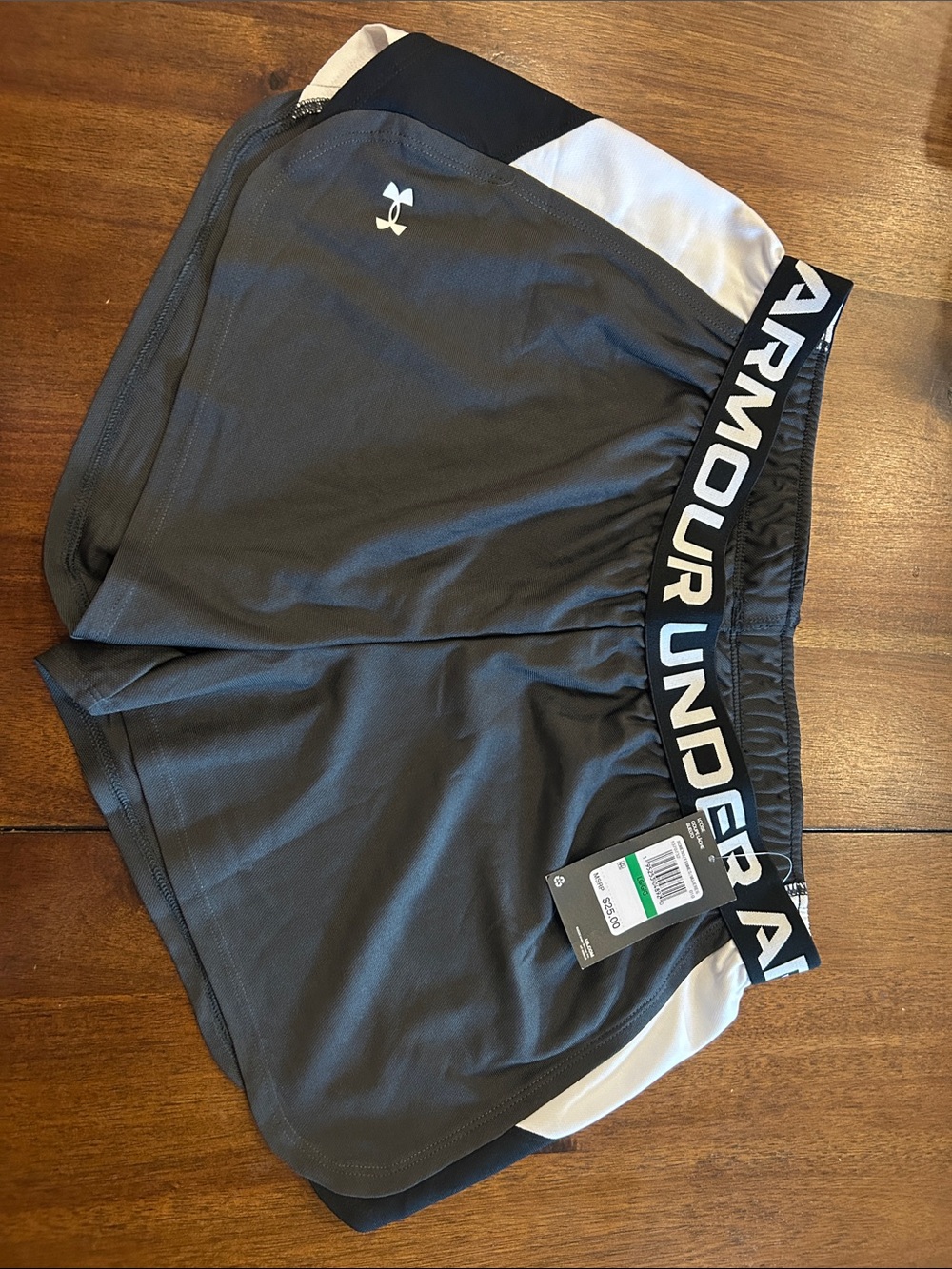 Under Armour Women’s Dark Grey/Black and White Athletic Shorts